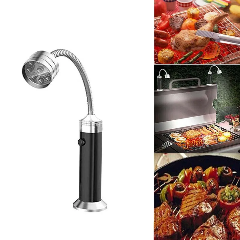 9 LED Flashlight BBQ Grill Light Outdoor Magnetic Base Soft Tube Torch 1pc bbq grill light