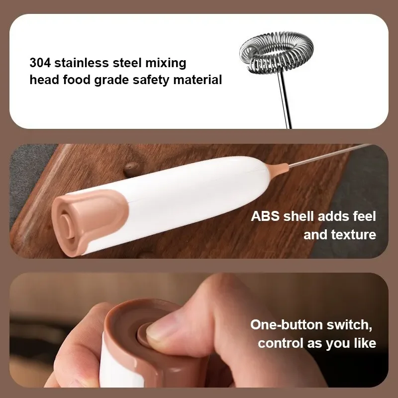 Description Picture 4 of item1PC Electric Milk Frother Kitchen Drink Foamer Mixer Stirrer Coffee Cappuccino Creamer Whisk Frothy Blend Egg Beater