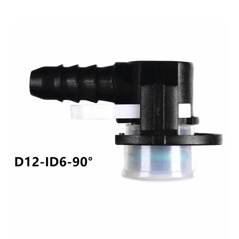 10Pcs Car Water Pipe Connector ID12-ID6 90 Degree L Type Fuel Pipe Quick Connector