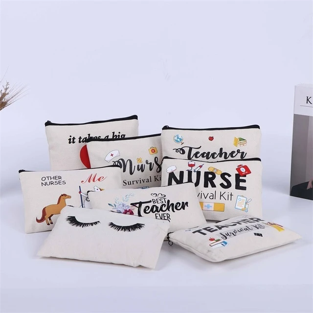 Custom Nurse Canvas Pencil Case w/ Name or Text