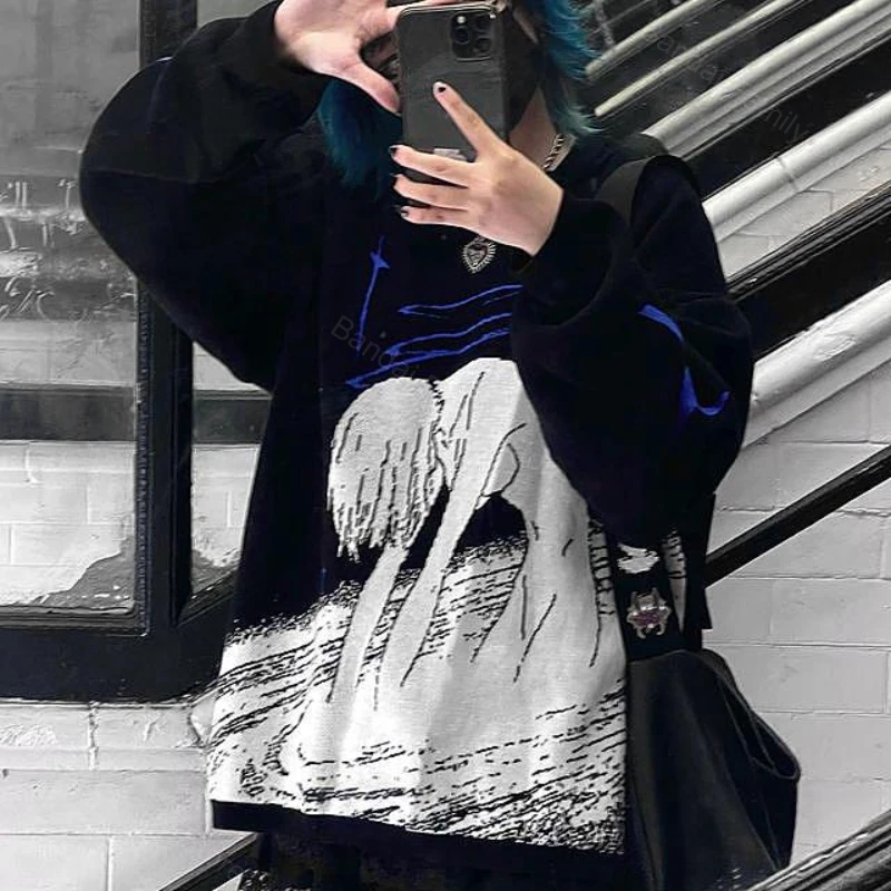 EVANGELION Ayanami Rei Sweater Anime Oversized Knitted Jumper