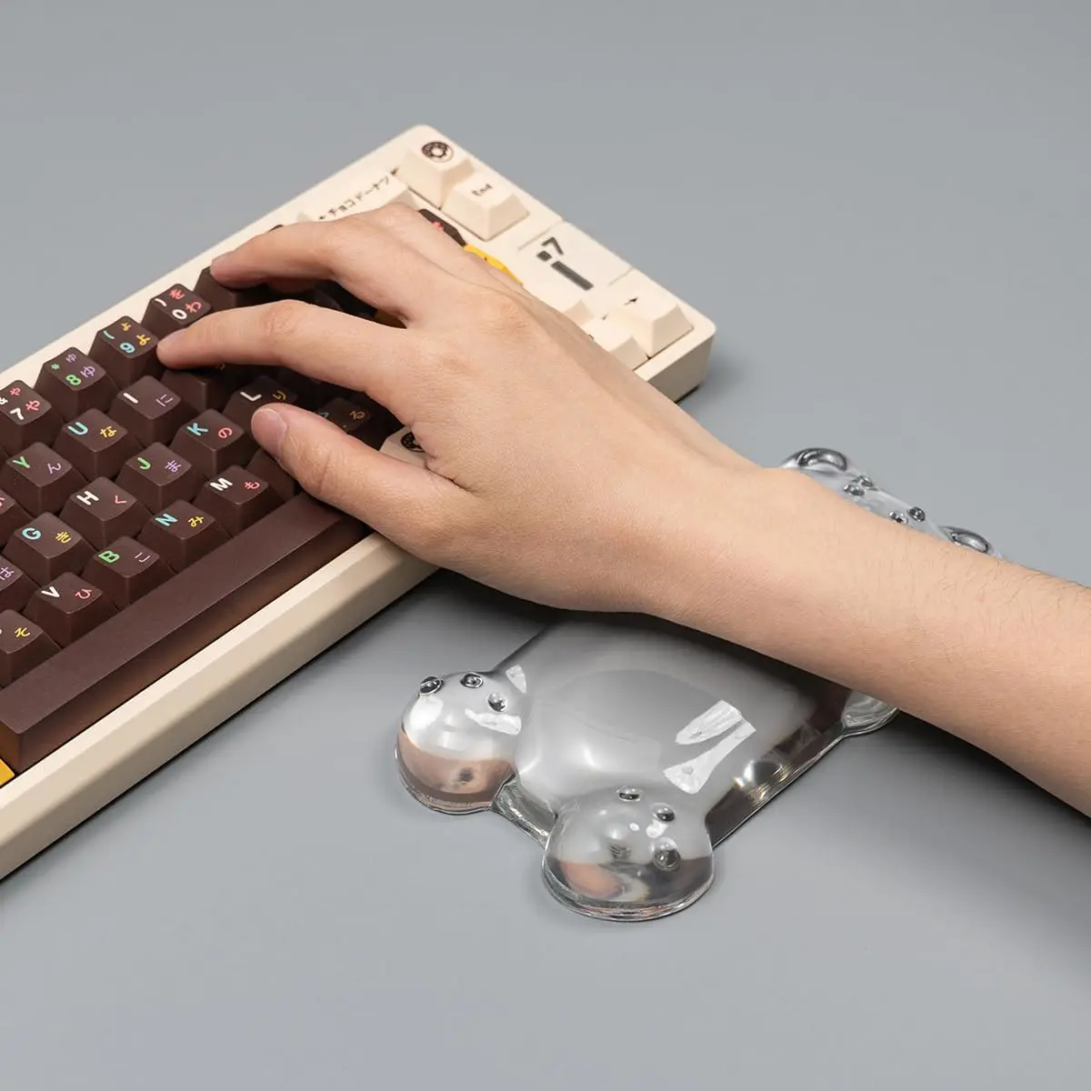 Ergonomic Silicone Gel Mouse Wrist Rest Clear Cute Bear Mouse Wrist Rest Support for Typing and Gaming
