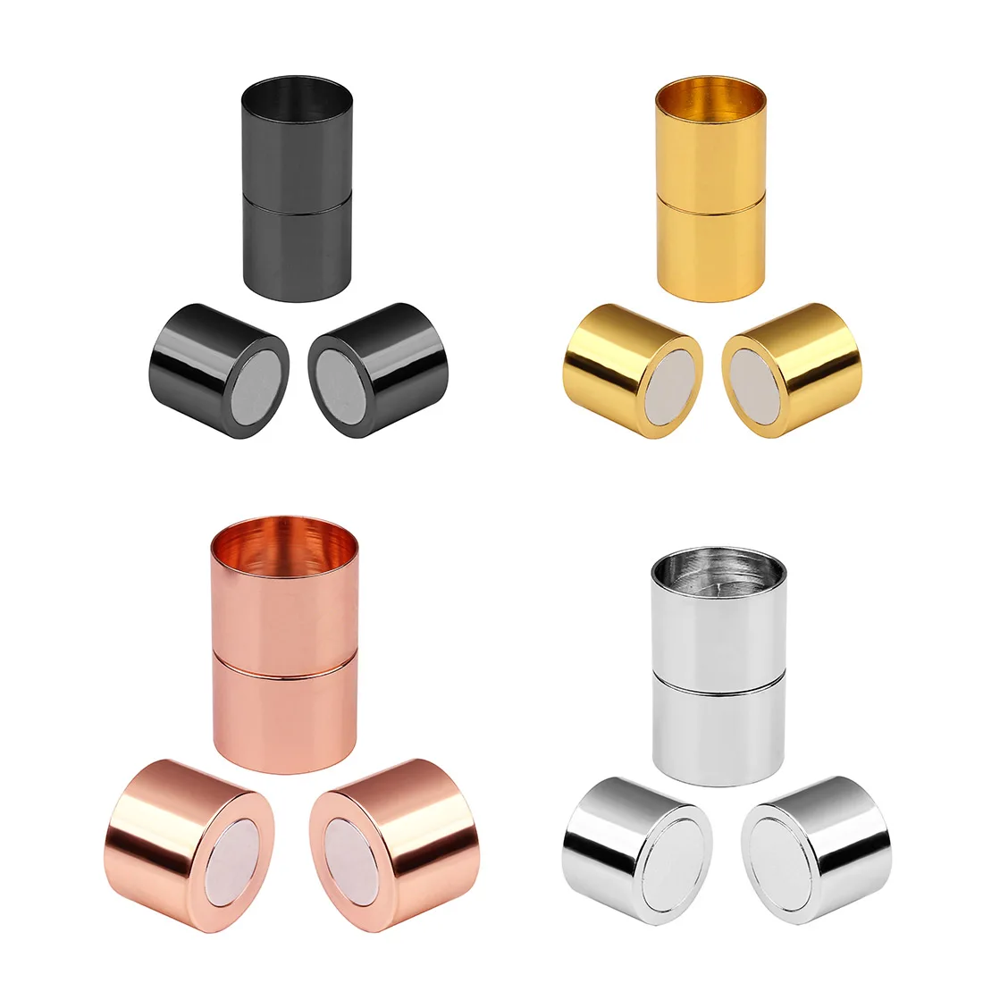 

5Pcs/Lot Cylindrical Shaped Magnetic Clasp For Jewelry Making Copper Buckle Connectors Diy Leather Cord Bracelets Finding