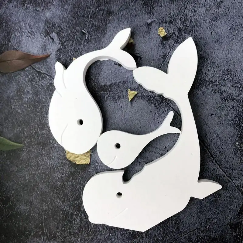Whale Mold Resin Mold Silicone Art Mold Home Outdoor Decor DIY Resin Arts Decoration Three Whale Family DIY Mold Home Decoration