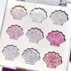 Dreamy Sparkle Shell Eyeshadow Palette: Vibrant Glitter & Radiant Shades (9 Colors)