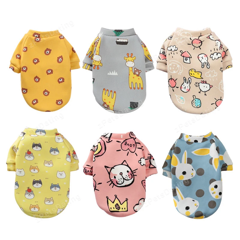 Small Dogs Hoodies T-shirt winter Print clothes Pet Costume for Small Medium dogs cats Puppy pug chihuahua schnauzer XS-XL pet clothes