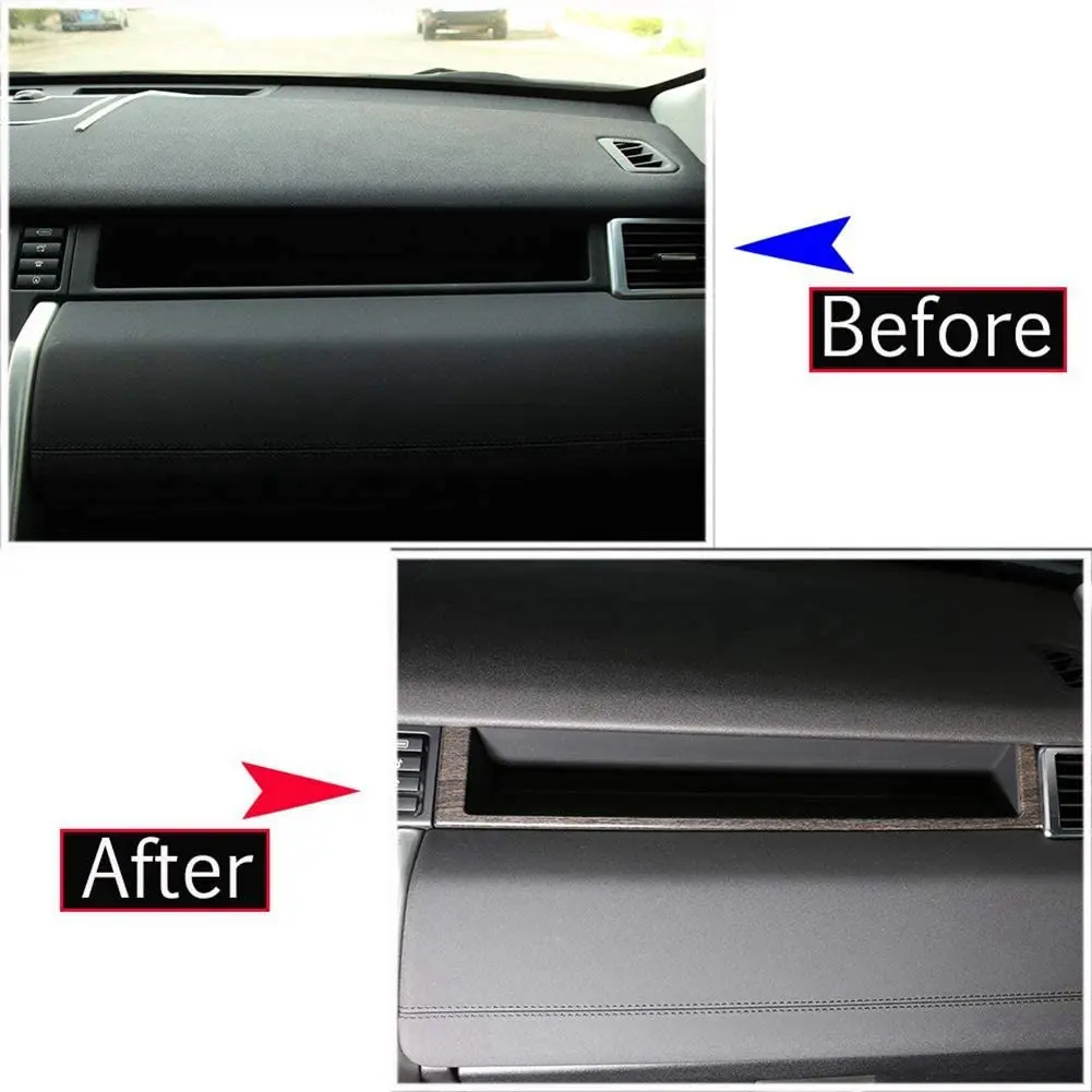 

ABS plastic Co-pilot Passenger Decoration Frame Trim Cover for Land Rover Discovery Sport 2015 2016 2017 2018 Oak Wood Grain