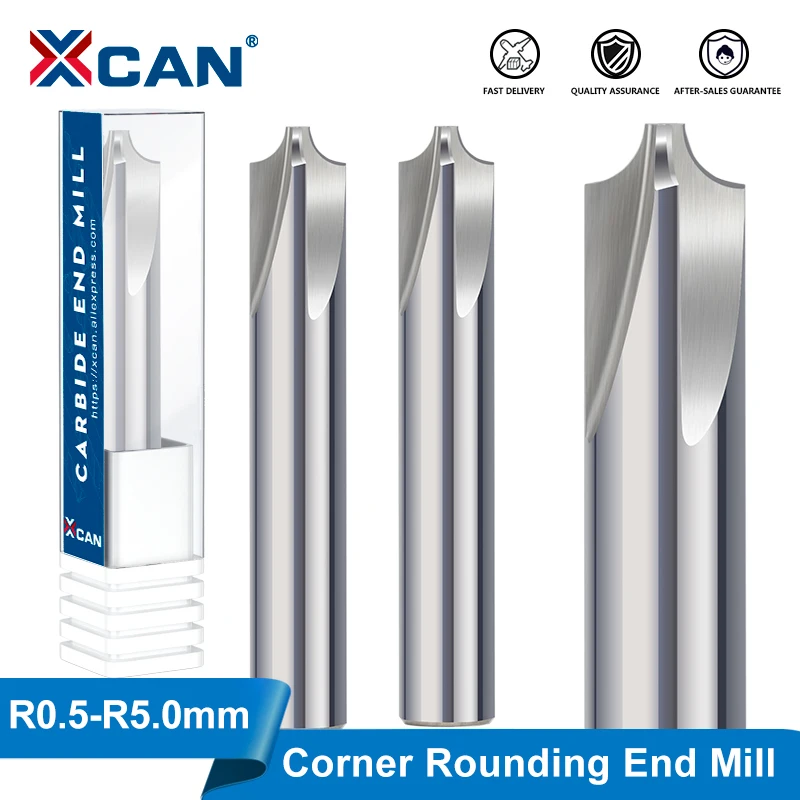 XCAN Milling Cutter Radius Corner Rounding End Mill R0.5-R5.0 Carbide Router Bit for Machining CNC Cutter Tools