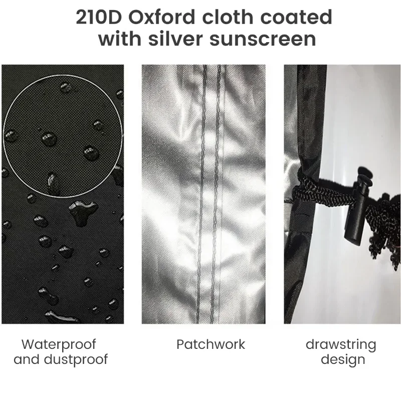 BBQ Grill Cover 600D Oxford Fabric Durable Barbecue BBQ Cover Heavy Duty Waterproof Dust-proof Grill for Outdoor Garden