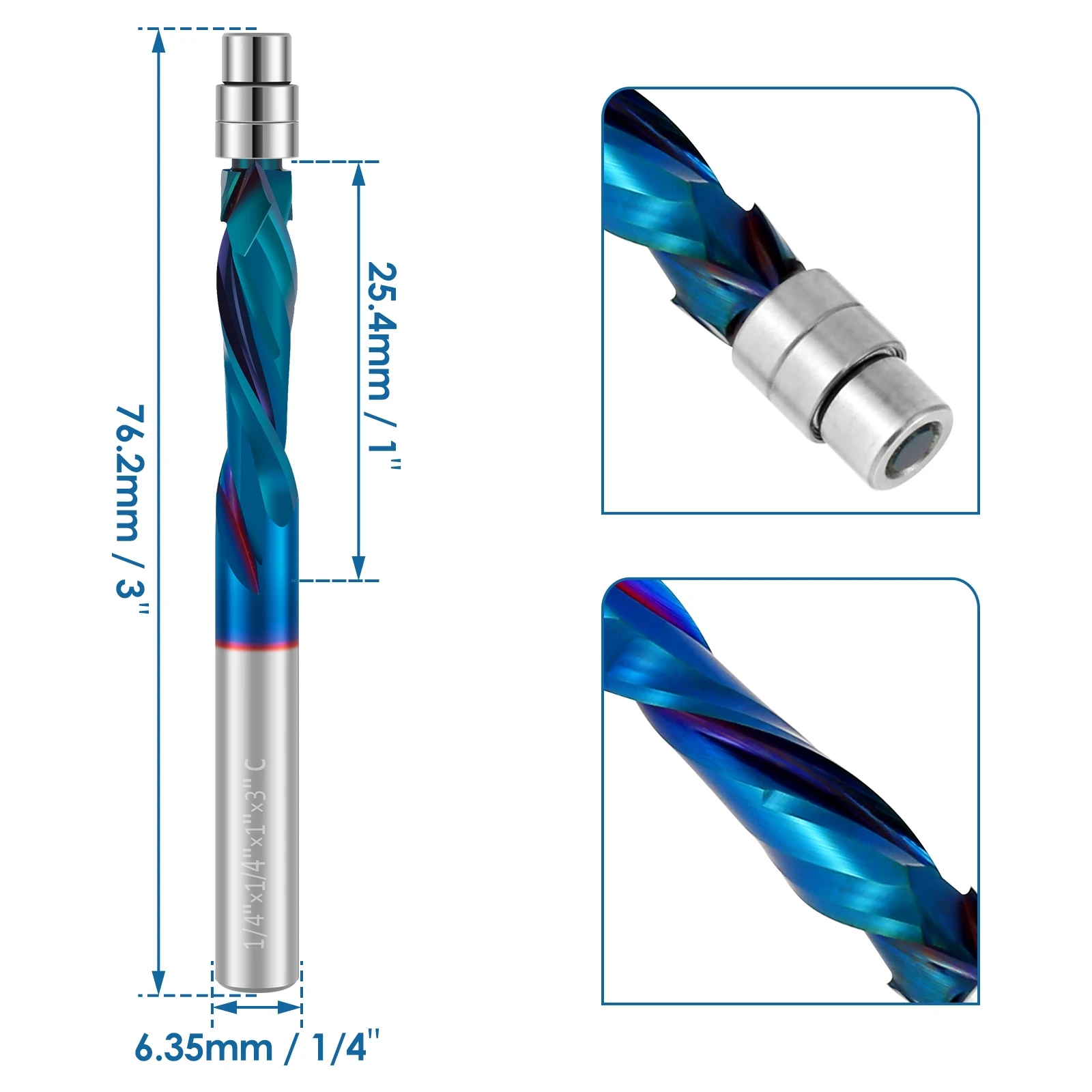 Cnc Bits SpeTool 1/4 Inch Shank Downcut Spiral Router Bit 1/4 Inch Cutting Diameter 1 Inch Cutting Length With Extra Long Life Coating Cnc Router Bits End Mill For Woodwork Mortise Slot