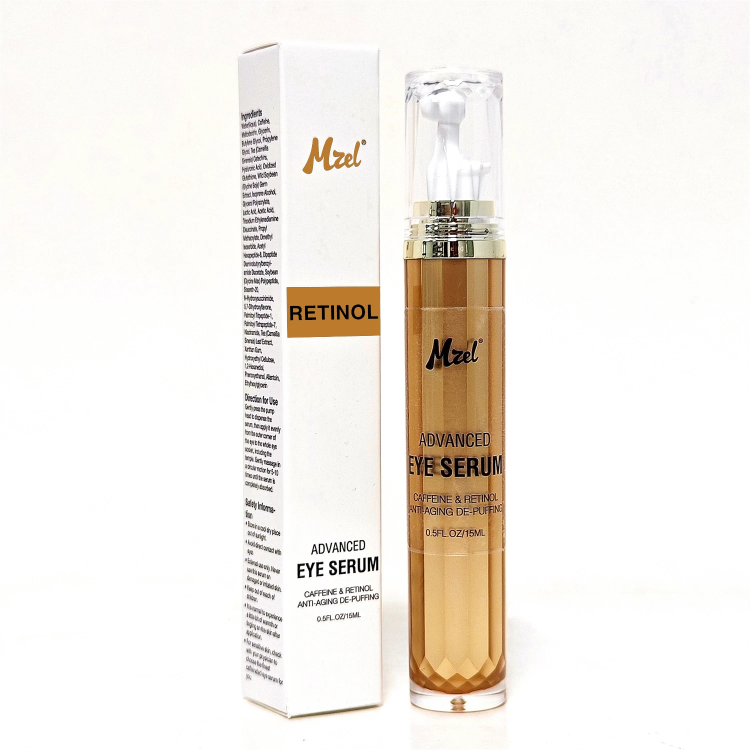 Advanced Eye Serum with Retinol and Rollerball Applicator for Reducing Fine Lines and Wrinkles