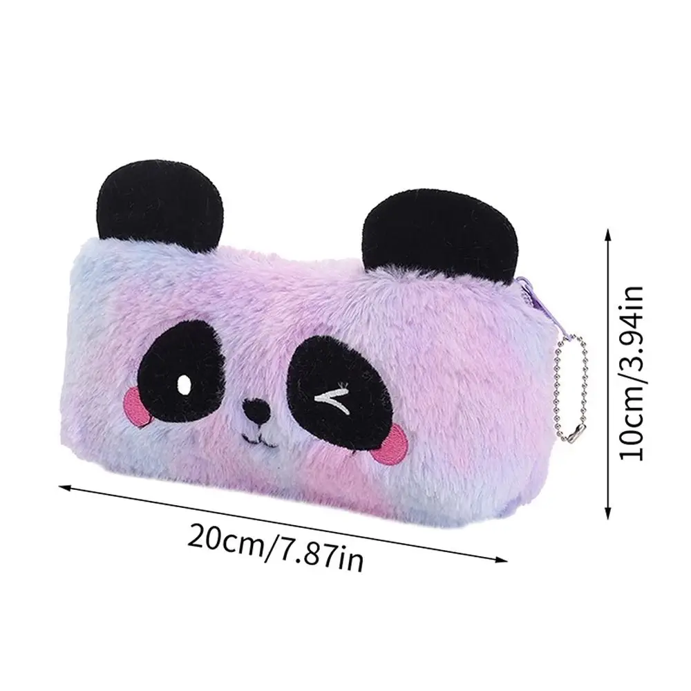 1PC Cute Cartoon Panda Pencil Case Plush Large Pen Bag Kids Gift Lightweight Pen Bag School Stationery Supplies