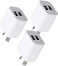 Dual Port USB Wall Charger AU Plug 5V/2.1A Power Adapter - 3pcs AU Plug