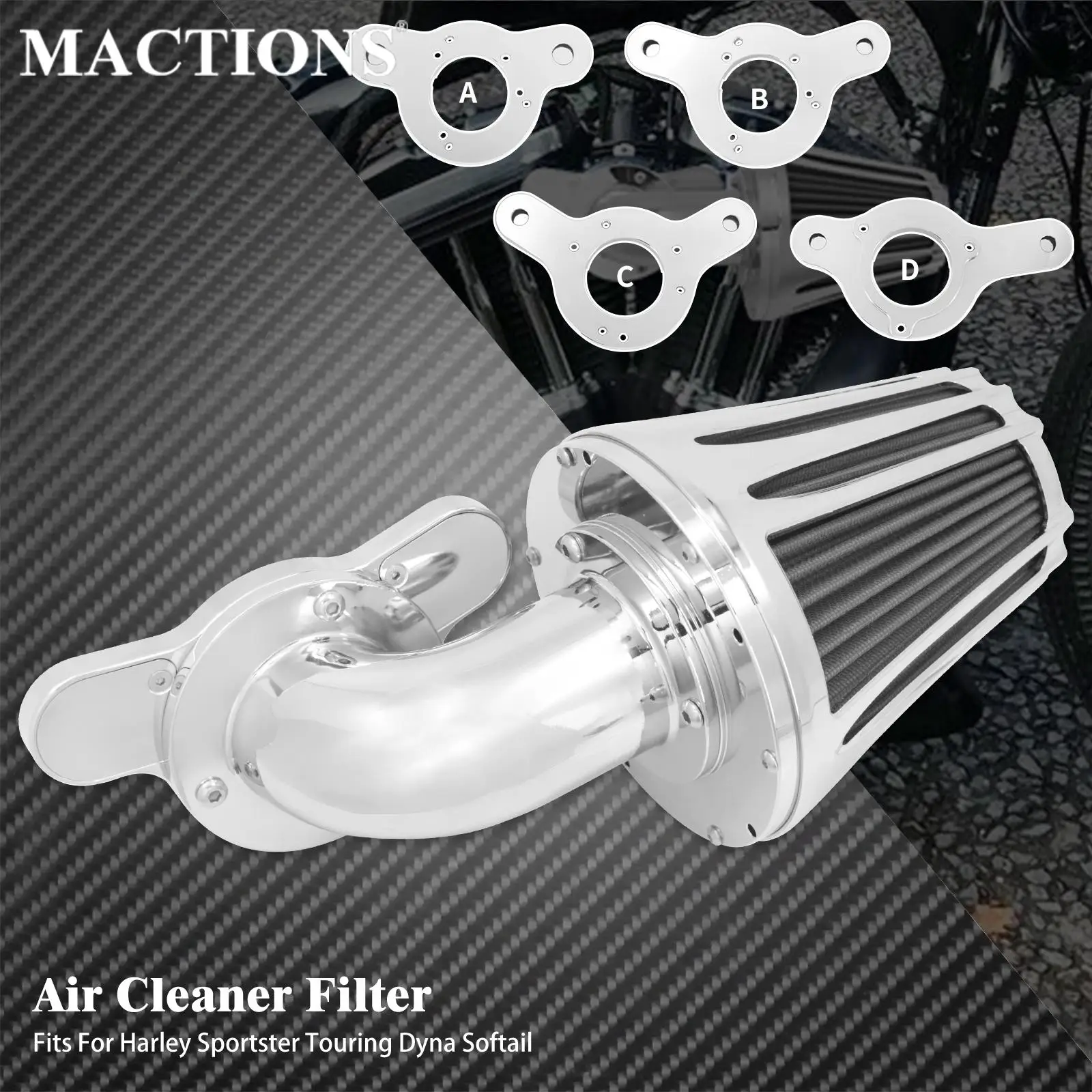 Motorcycle Chrome Sucker Air Cleaner Filter For Harley Touring