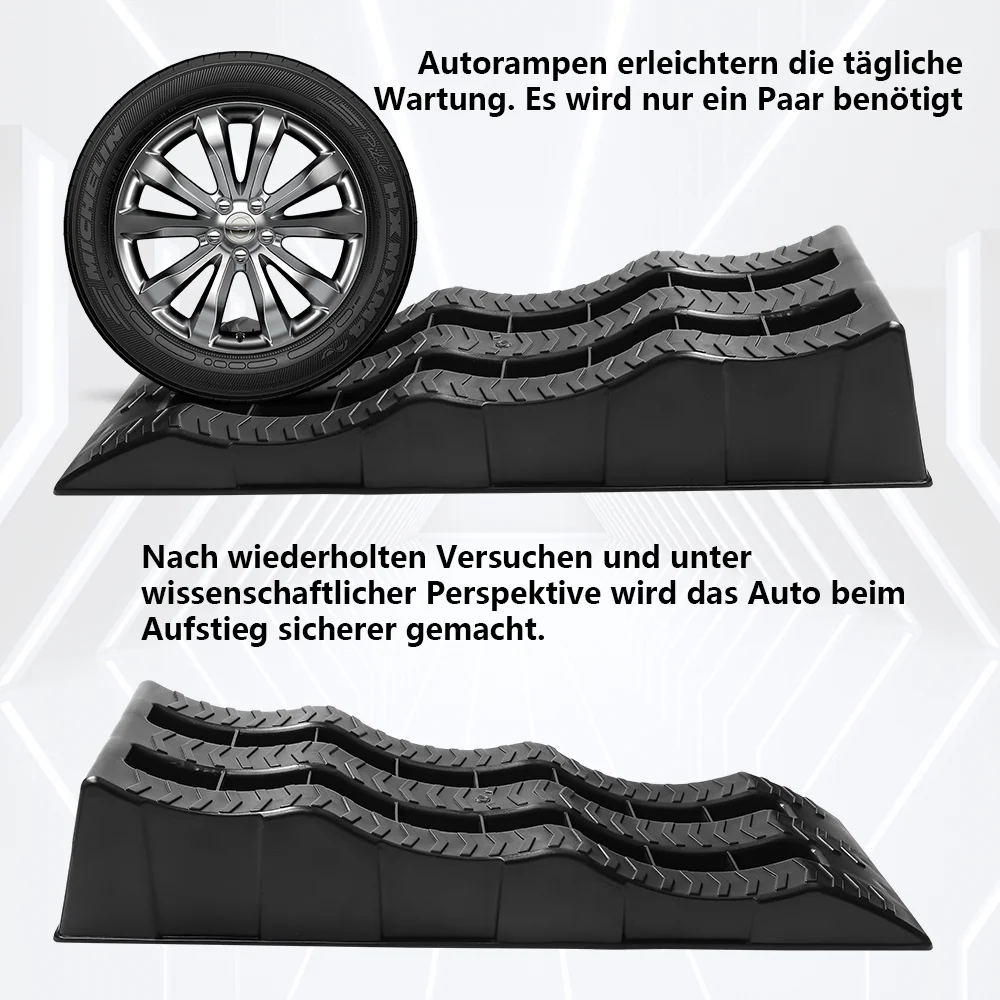2Pcs RV Nivellierung Rampen Anti-Skid Camper Reifen Rad Wägen Auto Nivellierung Blöcke Bordstein Rampen 3-stufige Schwelle Rampe – Detail 6