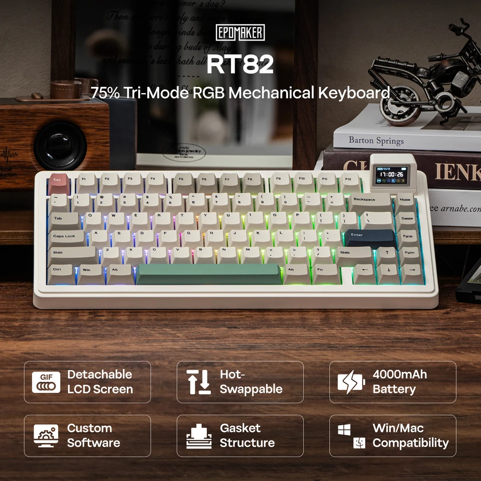 EPOMAKER RT82 QMK/VIA 75% US QWERTY配列 ホットスワップ対応