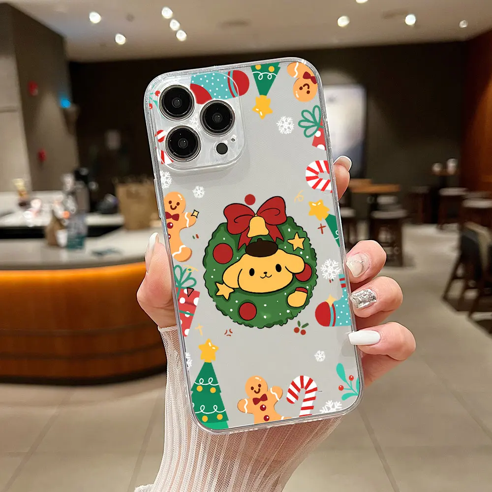 thumbnail image 1 of Christmas limited Sanrio Hello Kitty Phone Case For iphone 15 14 13 12 11 XS Pro Max Mini X XR 7 8 Plus SE 2020 Transparent Capa, 1 of 5