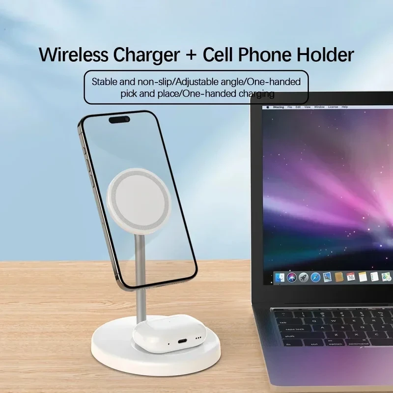 2-in-1 Wireless Fast Charger Foldable Dock for iPhone & AirPods Pro 2