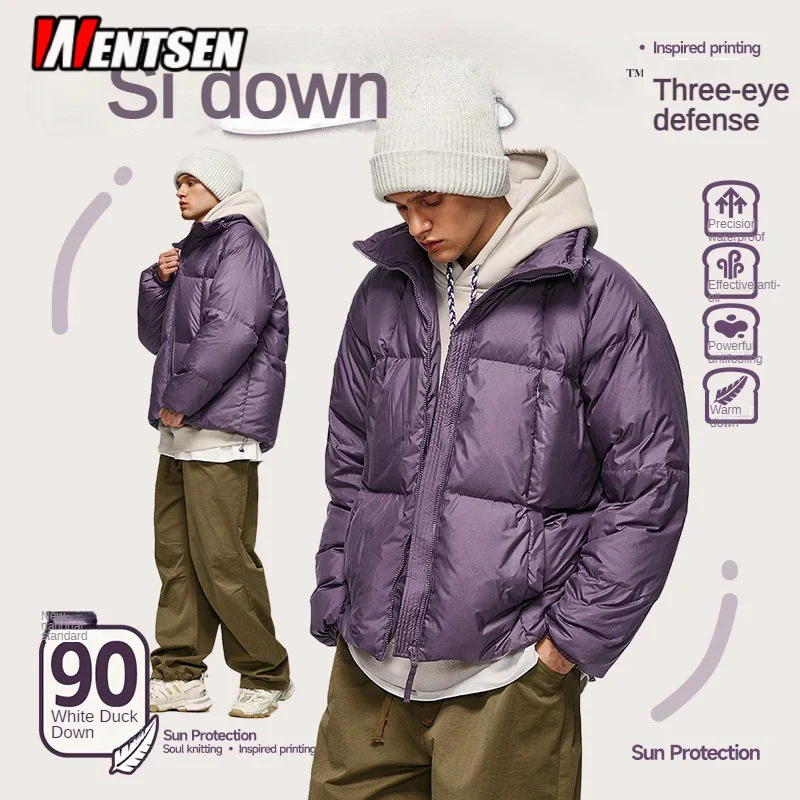

Men's Clothing | Teflon Three-Proof Toast down Jacket 2223 Autumn and Winter New 90 Velvet Solid Color Turtleneck Jacket Jacket