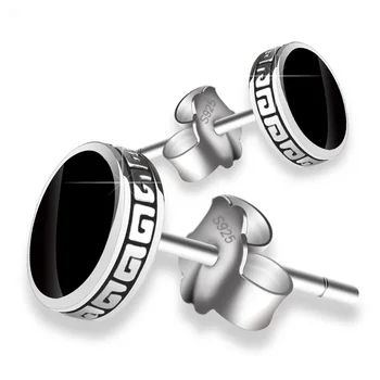 Personalized 925 Silver Earrings Men'S Single Earrings Street Punk Hip-Hop Jewelry