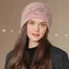 New Women Winter Hat Fashion Decorate Beanie Hat Rabbit Fur Blend Warm Winter Cap For Female Casual Streetwear Knitted Hat 2