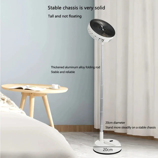 Portable Oscillating Standing Fan with Remote Controller Foldable