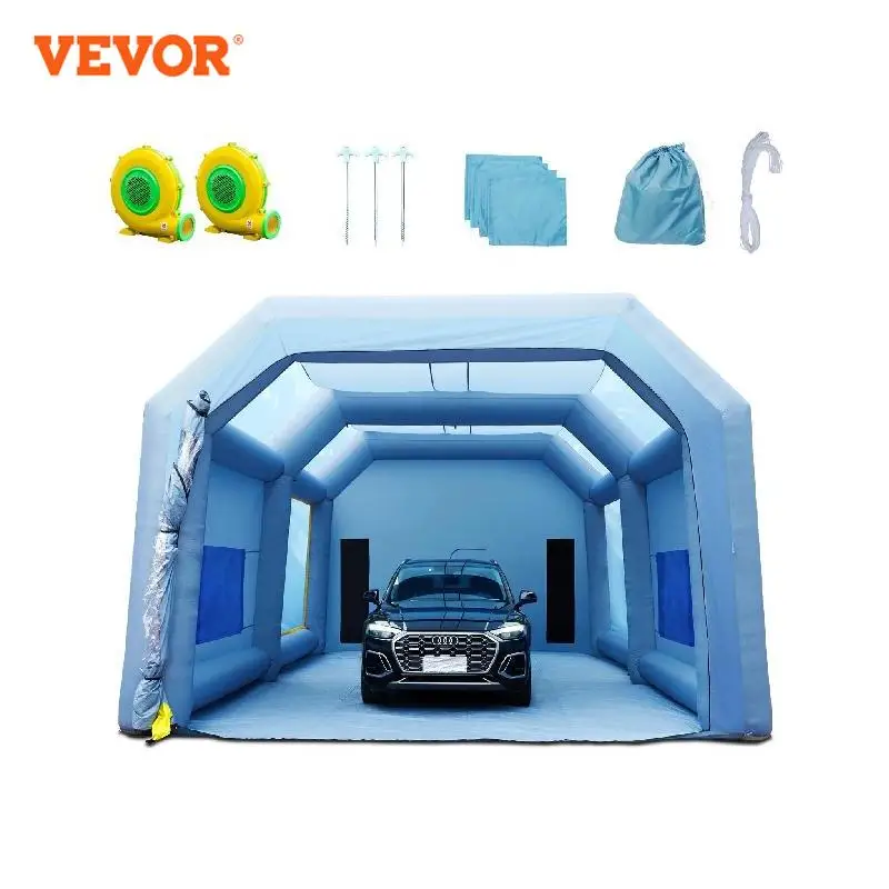 Portable Paint Booth VEVOR Inflatable Paint Booth Blowers Inflatable Spray Booth Powerful Spray Booth Car Paint Tent Air Filter System