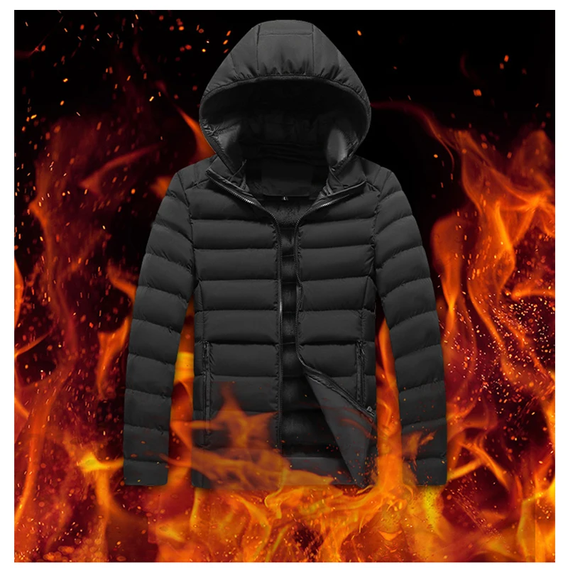 2024 New Spare Ribs Cotton Men's Coat Winter Detachable Hooded  Korean Version Handsome Color Matching INS Fashion Clothing Top