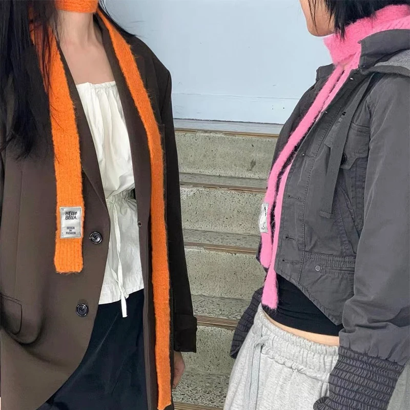 

Разноцветный корейский Повседневный вогнутый женский тонкий шарф с надписью