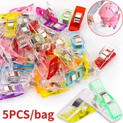 5 Pcs/set Multifunctional Sewing Clips Colored Plastic Edging Axe Clips Suitable for Fixing Fabrics for DIY Sewing and Patchwork