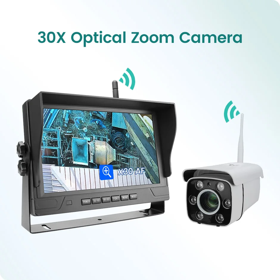 GreenYi Wireless Crane Camera 9'' Monitoring DVR 30X Zoom