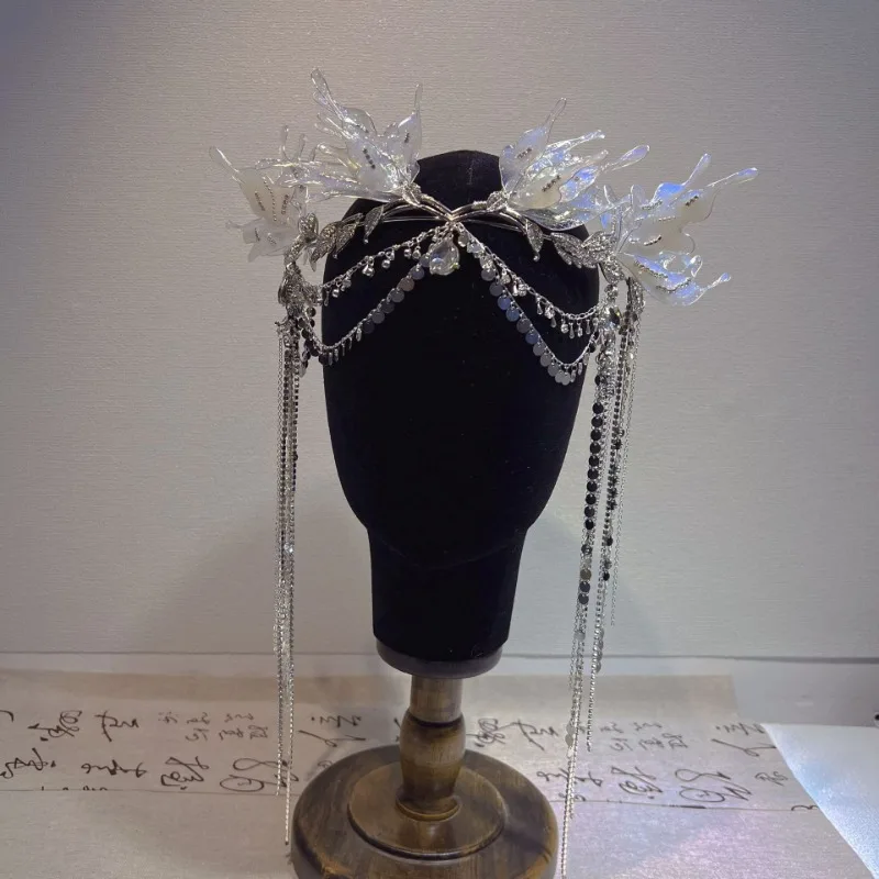 Headdress Hair Crown Super Fairy Mermaid Tassel Hair Accessories Headband Wedding Accessories hair accessory,hair headdress,bridal headwear,hair band crown