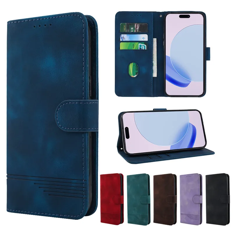 Leather Wallet Flip Case - Premium Protective Book Cover