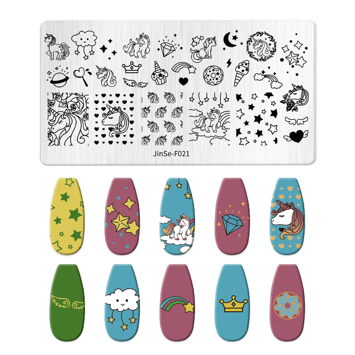 Unicorn Cartoon Animals Nail Stamping Plate Cute Cartoon Character Stamping Nail Stamp Plates Cartoon Figure Nail Plate Nail Art 4