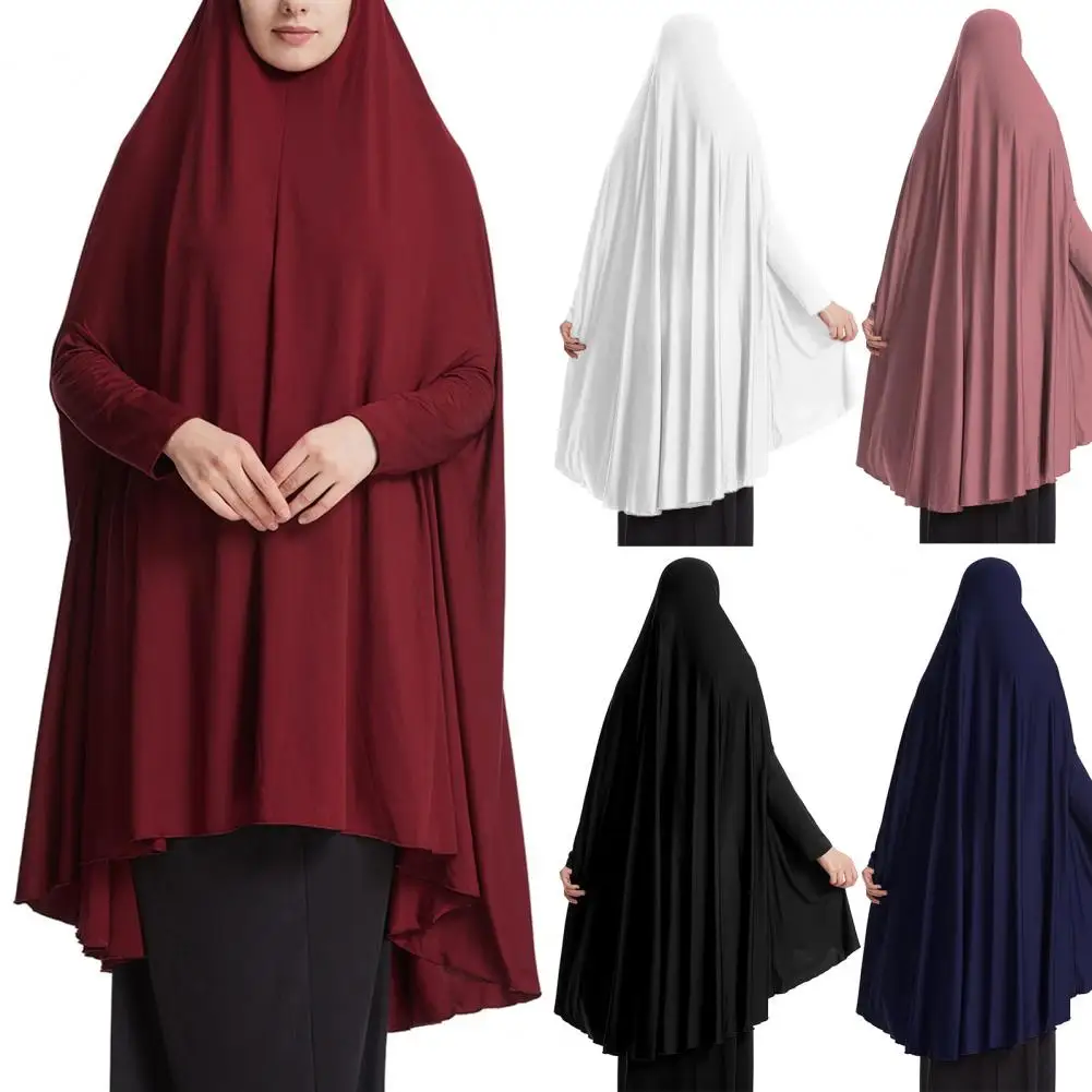 цена Women Robe Middle East Arab Vintage Oversized Hem Long Sleeve Robe Pleated Hem Muslim Hijab Retro Robe with Hooded Midi Robe