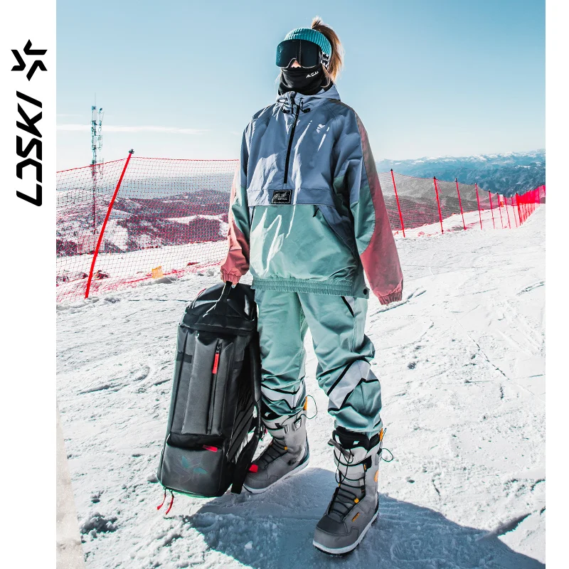 LDSKI Ski Bibs Retro WomenMen Waterproof Thermal Insulated Reflective  Fleece Lining Pants Winter Snow Ripstop Snowboard Trousers - AliExpress