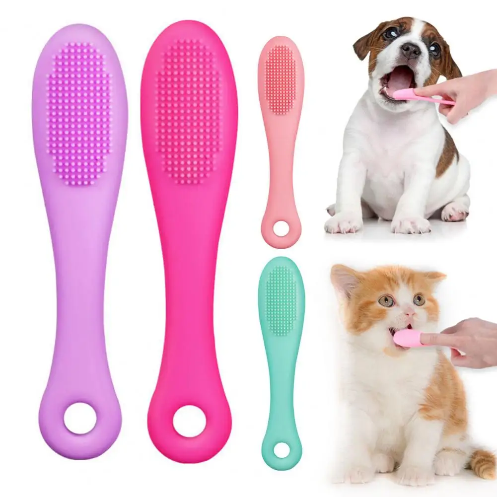 

Pet Finger Brush Silicone Long Handle Soft Dogs Cats Toothbrush Cleaning Brush Pet Dental Dog Cat Cleaning Supplies