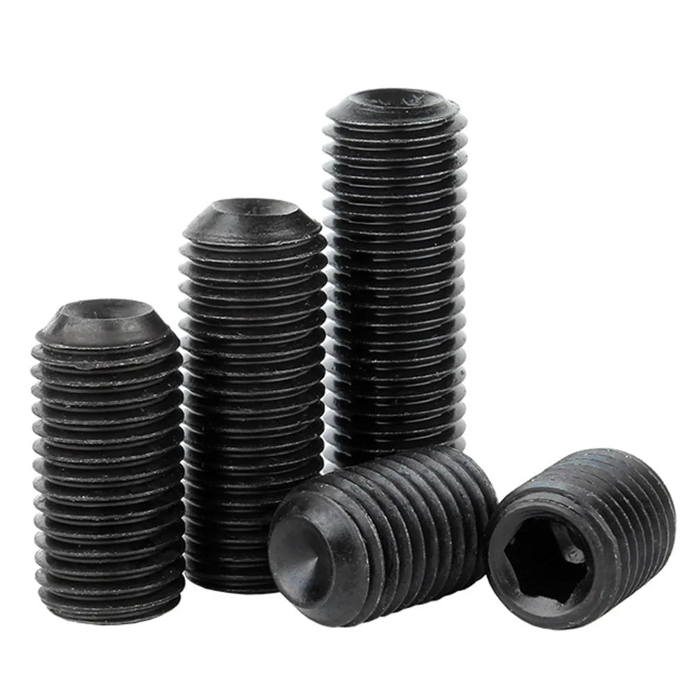 Hex Socket Set Screw 10Pcs M2 M2.5 M3 M4 M5 M6 M8 M10 Headless Cup Point 12.9 Grade Carbon Steel