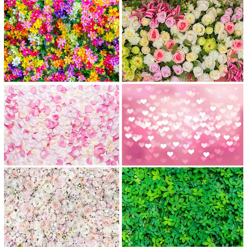 

SHUOZHIKE Happy Valentine's Day Photography Backdrops Romantic Flower Wall Roses Wedding Lover Photo Studio Background QM-05