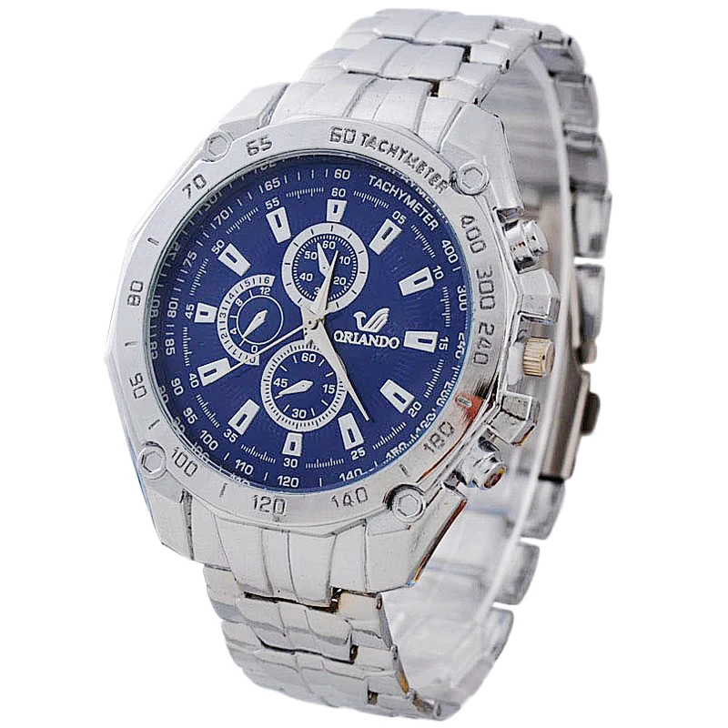 Orlando Watch Men Blue Watches Fashion Metal Quartz Wristwatches