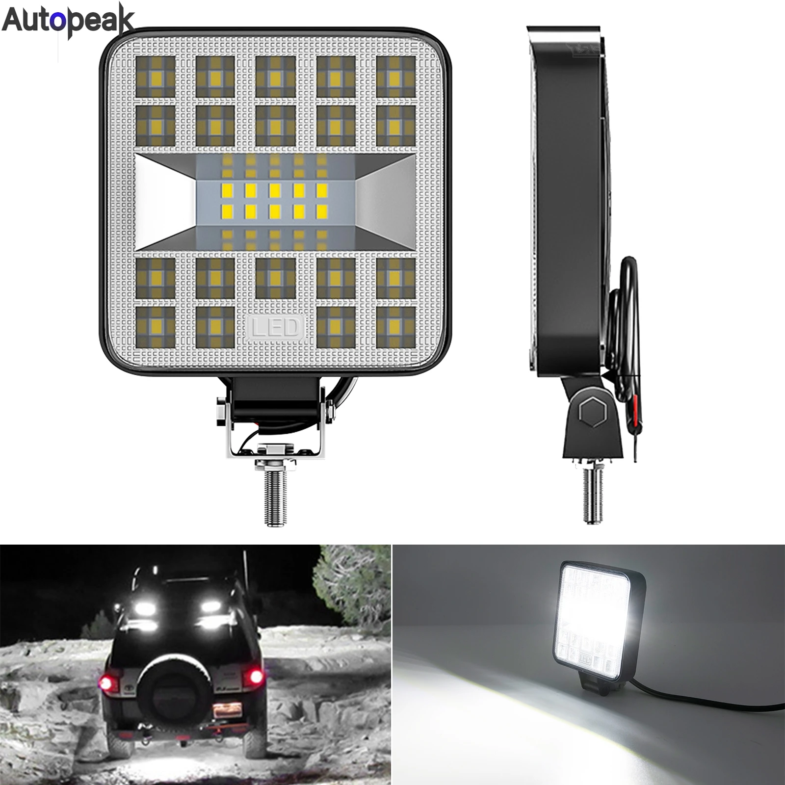 

12V 24V Universal LED Light Bar Mini 3.5 INCH Square Work Light Off Road Spotlight for Jeep Truck 4X4 Car SUV ATV Barra Tractor