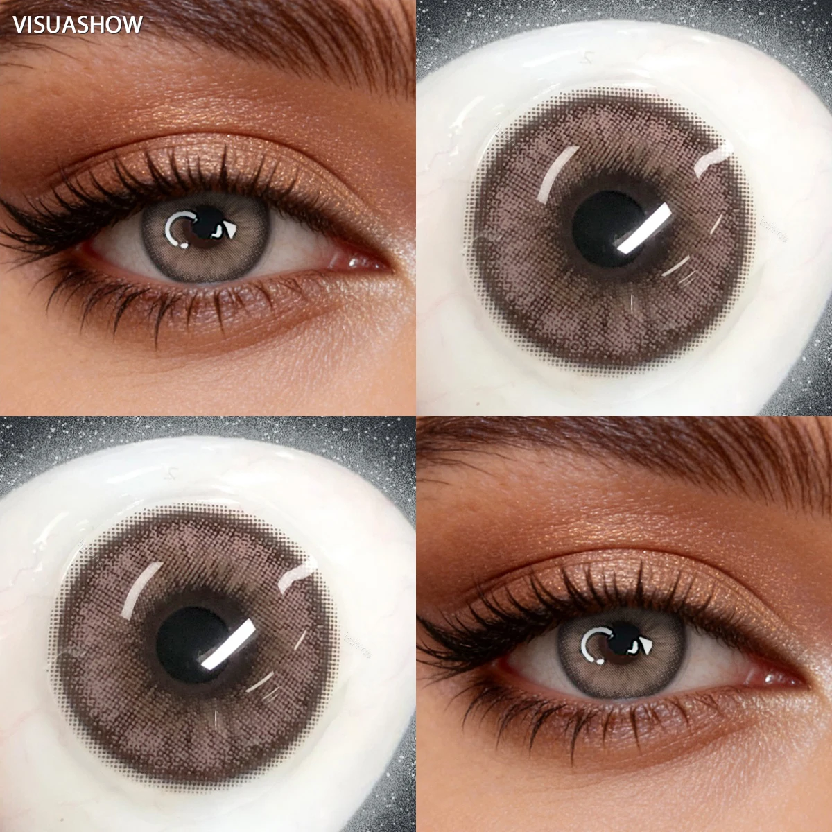 VISUASHOW Unspoken Brown Yearly Disposable Colored Contacts