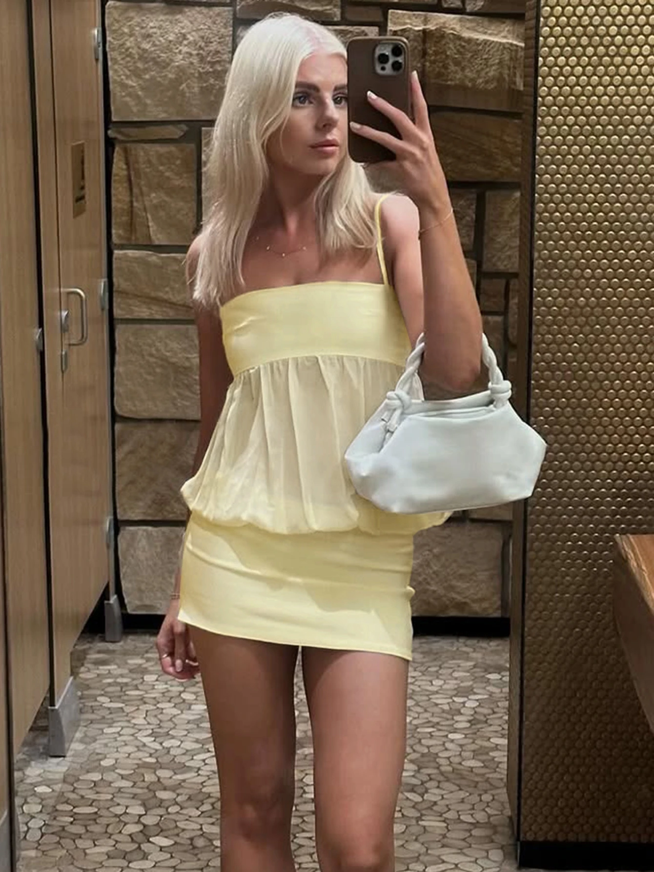 فستان دولزورا قصير بحمالات وظهر مكشوف مع تطريز شفاف من الشيفون، أزياء نسائية أنيقة ومثيرة للحفلات والنوادي وملابس الصيف