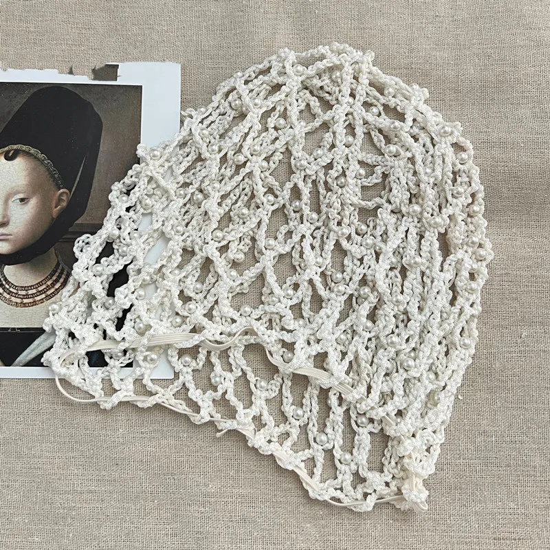 小物 NAHYAT SNOOD MTLEE 2-Piece Crochet Hair Net Snoods for Women with Pearl