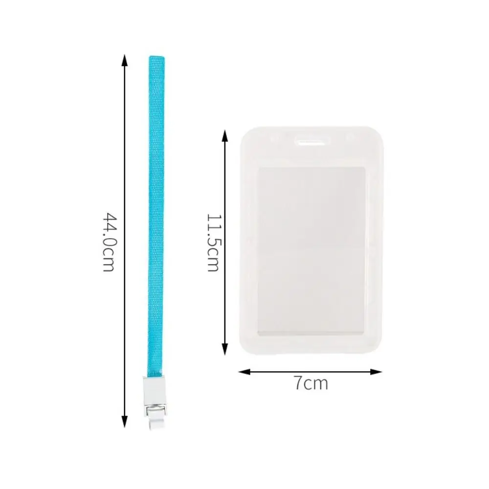 Transparent Card Cover Business Bus Bank Credit Cards Holder Waterproof Id Card Sleeve Plastic Name Cover Hang Rope