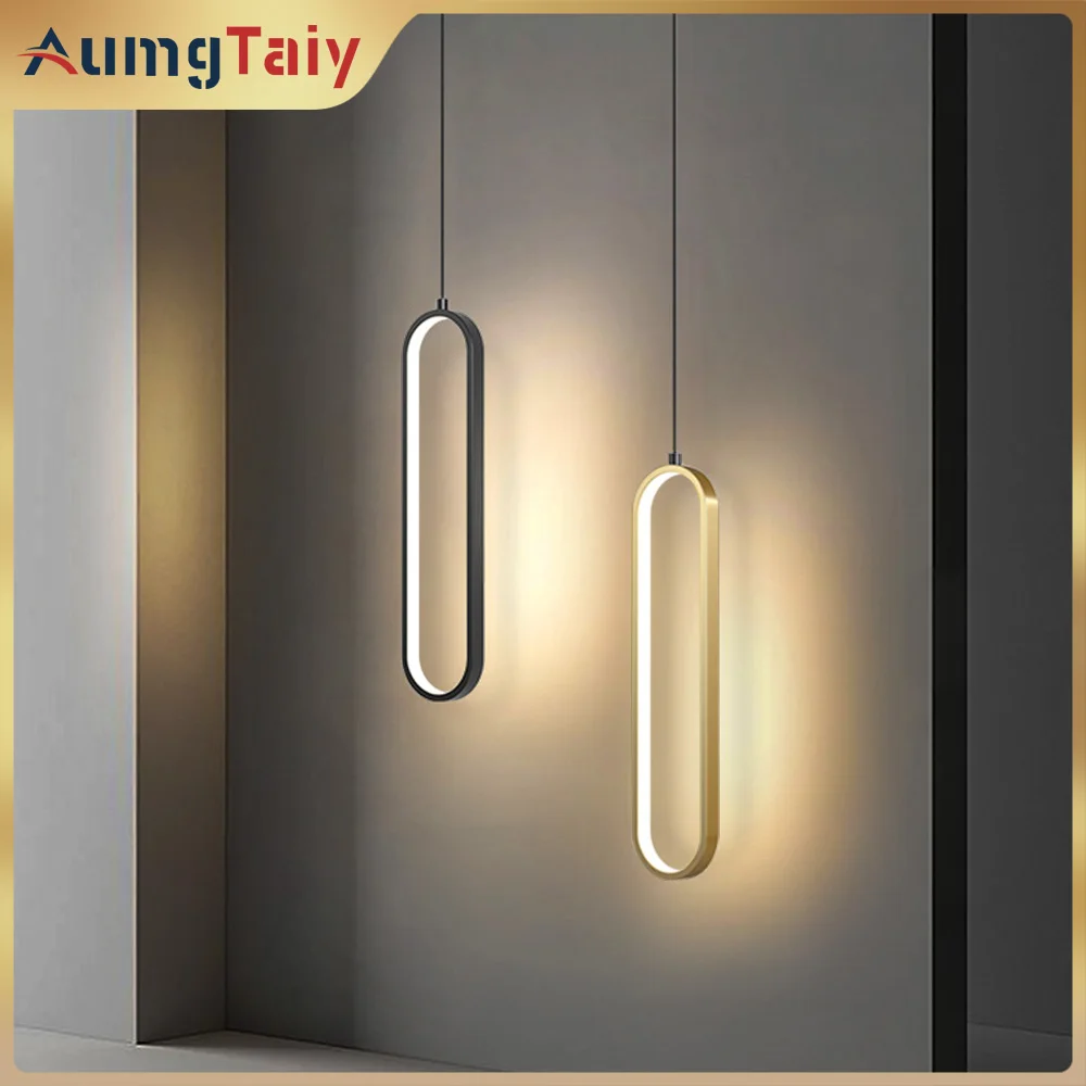 

Post-Modern Led Pendant Lights Circular Circle Hang lamp Staircase Lamps for Bedroom Kitchen Dining Living Room Luminaire