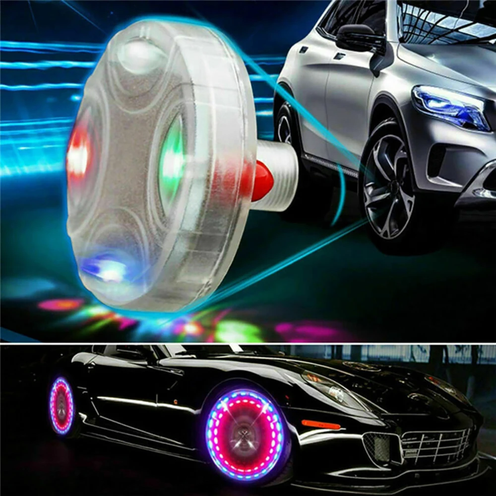 1PcsCarWaterproofSolarEnergyFlashWheelLightDecorativeFlashingColorfulLEDTireLight