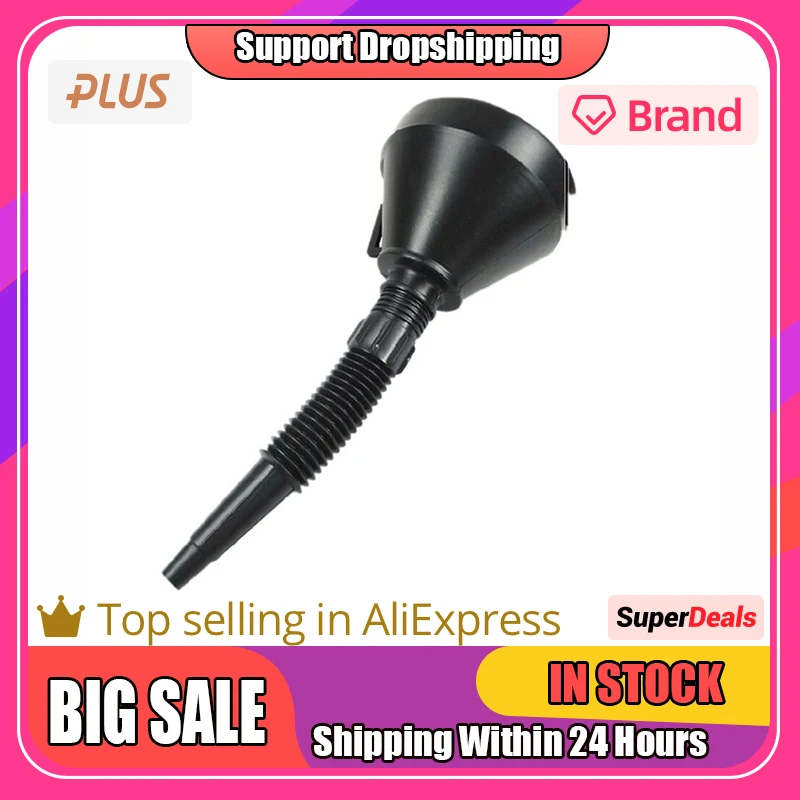 2 in 1 Plastic Funnel Spout Black Car Motorcycle Flexible Funnel Spout Mesh Screen Strainer Oil Gas Water Fuel Gasoline Diesel