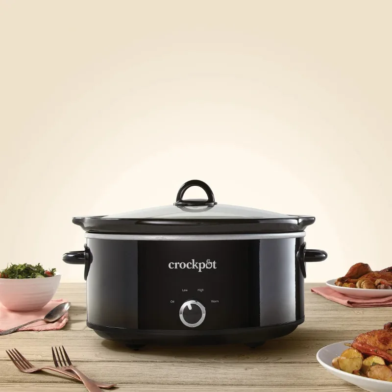Crock Pot 7 Quart Manual Slow Cooker Black