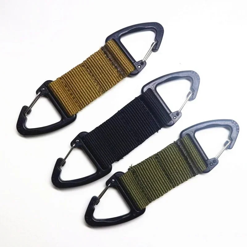 

Outdoor tactical nylon webbing backpack hanging buckle double-point triangle buckle multi-functional mountaineering buckle